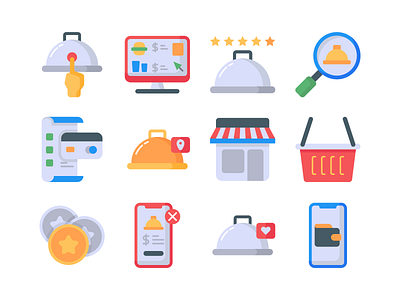 Online Food - Flat Icon illustration