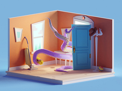 Low poly the monster's room