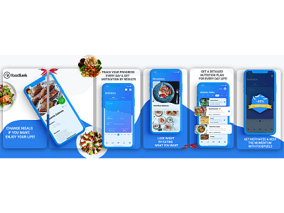 Food delivery App Screenshots for Play Store & App Store graphic design ui