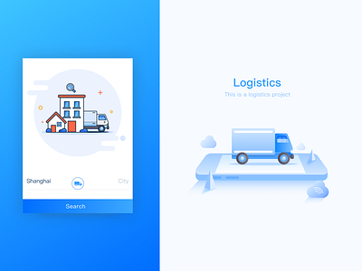 logistics APP app blue illustration logistics mbe traffic truck ui