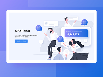 4PD Robot design illustration ui web 设计