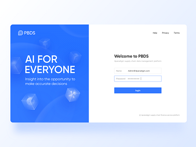 PBDS login page design icon illustration ui ux web website 设计