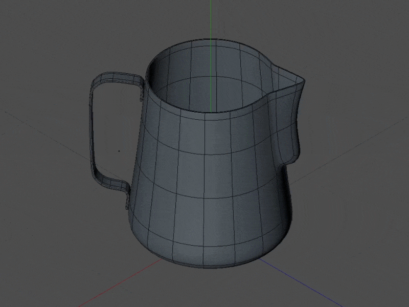 Model A Barista Milk Jug in Cinema 4D 3d modeling c4d milk jug milk pitcher motion topology