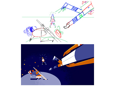 Reverse Bungee - Pushing Perspective Further eagle eye view illustration illustrationformotion perspective schoolofmotion