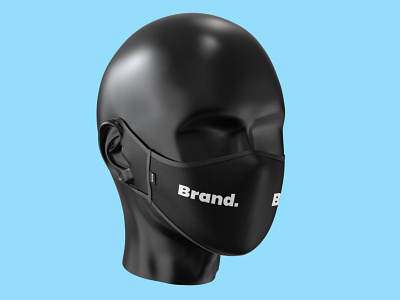 Face Mask Mockup Template 3d corona covid face head mask medical mockup pandemic realistic template virus
