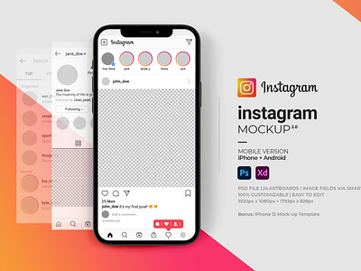 Instagram mock-up template: 
Bạn là một người yêu thích thiết kế và mong muốn tìm kiếm một bản mẫu Instagram để thể hiện tài năng của mình? Chúng tôi mang đến cho bạn bộ giả lập mẫu Instagram chất lượng cao để giúp bạn có thể thỏa sức sáng tạo và thiết kế ảnh đẹp như ý muốn.