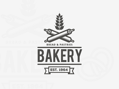 Flat Bakery Label badge bakery label logo vector vintage