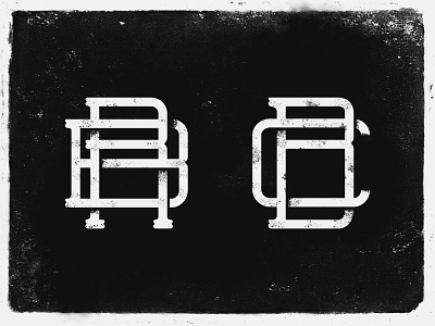 Vintage Two Letter Monogram Logo black initial letters logo monogram name typo vintage white