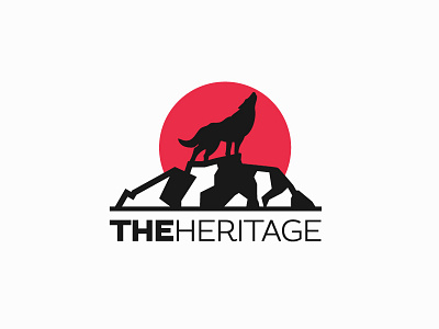 Logo Design "The Heritage" branding design full moon heritage logo nature symbol wild wolf