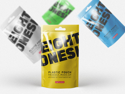 Realistic Pouch Mock-Up Template (Free Download) bag design download free mockup plastic pouch product template