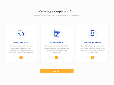 Ordering process steps icons