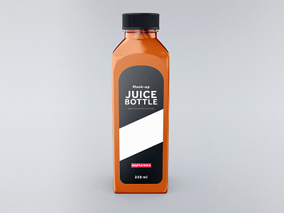 Juice Bottle Mock-Up Template branding design glass juice label mock mock up mockup packaging plastic product product card