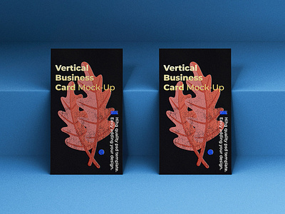Vertical Business Card Mock-Up Template