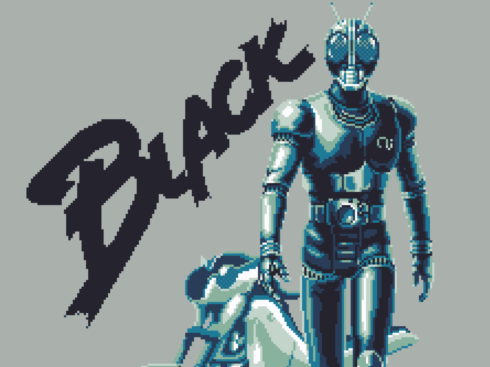 Black Kamen Rider - Pixel Art 2d art design illustration photoshop pixel pixelart retro