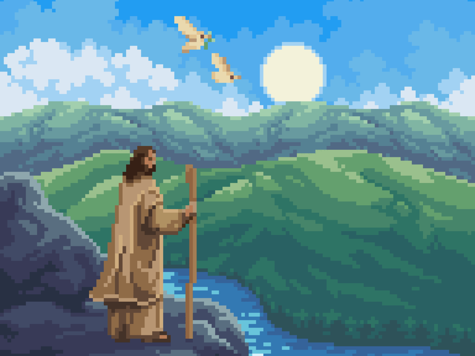 Jesus Christ - Happy Easter Pixel Art
