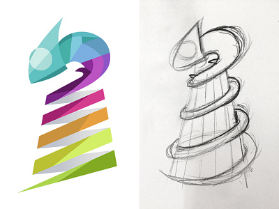 Proposal for Babeleon babel babeleon brand chameleon ilustration logo rainbow tower