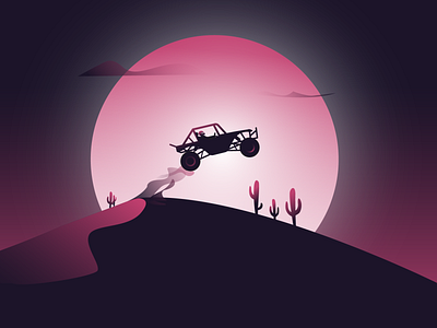 Desert buggy buggy desert design illustration vector