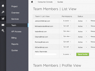 Dashboard | Member list api app clean dashboard device interface ios mac stats ui ux website