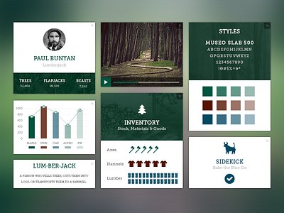 Lumberjack UI app clean flat green lumberjack minimal typography ui ux website