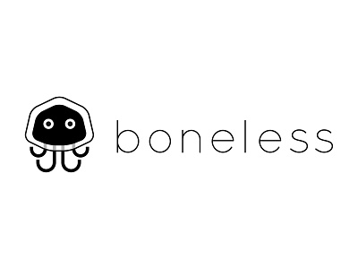 Boneless Jellyfish Logo black and white jellyfish logo minimal typography