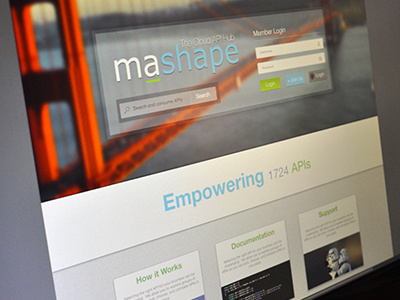 Mashape Shot design homepage interface login red register texture ui web website