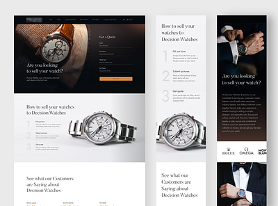 Luxury Watches black clean elegant fireart fireart studio minimal ui ux watches website