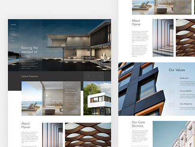 Real estate architectural architecture branding clean clean ui interface landing landing page logodesign minimal minimalism real estate real estate logo realestate ux