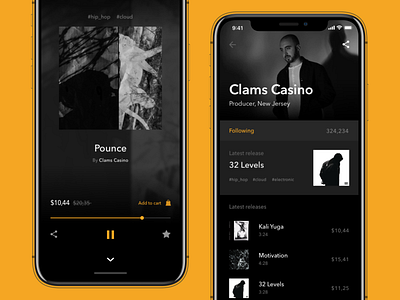 Massive Beats beats black fireart fireart studio ios minimal music music app ui ux yellow