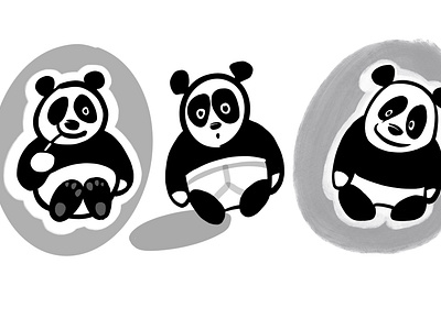 Pandas with different emotions