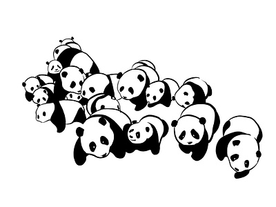 There are never too many pandas ) animal art bear digital drawing funny illustration panda print sketch symbol zoo