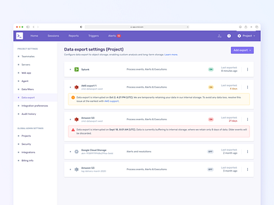 Data export configuration by Sergey Sivukhin for Cmd on Dribbble