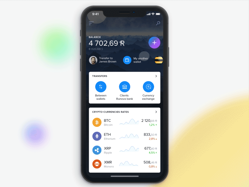 Runova - Crypto Wallet. 1 app crypto cryptocurrency ico mobile token ui wallet