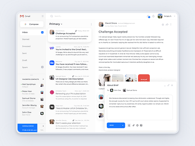 Gmail Redesign Concept challenge concept gmail mail mail app ui ux web web deisgn