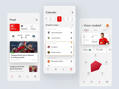 Sports News App app clean ui concept design football football app ios mobile news sport ui ux