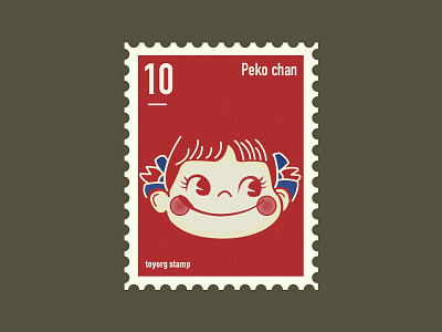 Peko chan stamp 平面 插画 设计