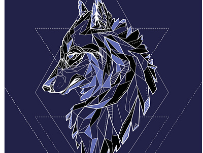 Wolf 2d design gothic graphic design illustration polygons print wolf