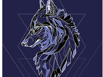 Wolf 2d design gothic graphic design illustration polygons print wolf