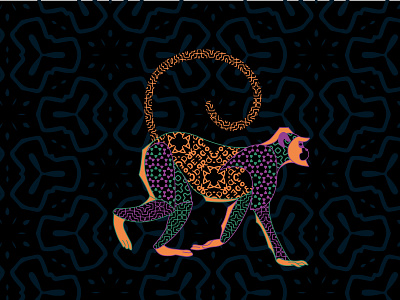 Monkey 2d animals design graphic design illustration vector