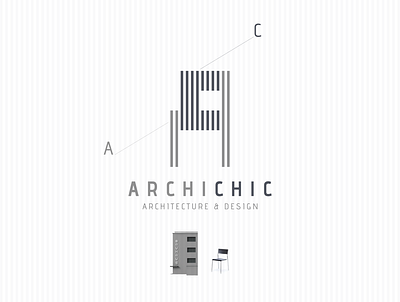 ArchiChic Architecture & Design Logo architecture bauhaus branding concept design icon idenity illustration lettering logo mark minimal type typography