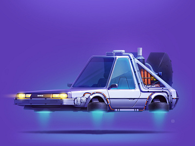 DeLorean 2d art car design icon illustration movie servin style wheels