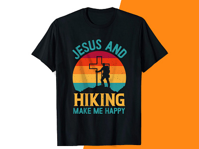 Hiking T-shirt Design adventure design graphic design hiking t shirt hiking vector illustration jesus logo t shirt t shirt design vector