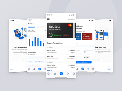 Finance Mobile App adobe adobexd app art artwork blue branding figma finance fintech minimal mobile modern ui ui design uiux ux vector web web design