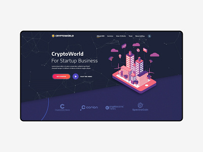 Another CryptoWord layout for WordPress! branding clean crypto currency cryptoword illustration typography ux vector website