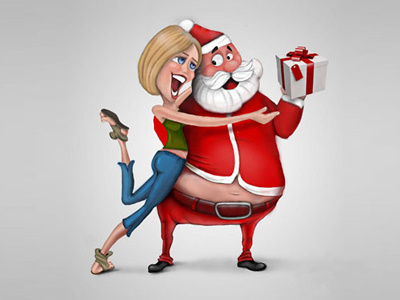 Santa Claus character design christmas digital painting gift santa claus