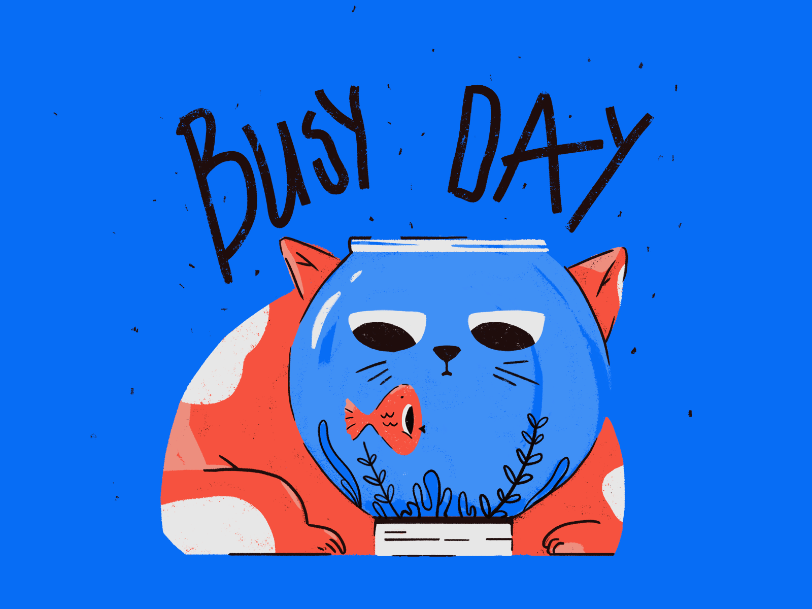 Busy Day animated animation busy cat character day fish framebyframe illustration