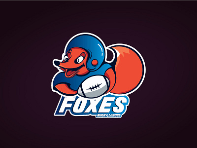 Foxes fox illustration rugby