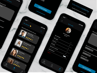 Mentor Academy - Dark Mode app darkmode design ui ux