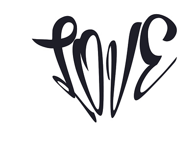 heart shape typography