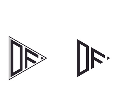 personal brand logo with letters DF in shape of triangle