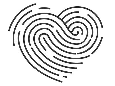 Logo WIP design finger print heart illustration illustrator line art logo thumb print